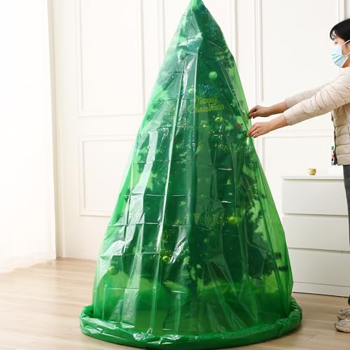 Liyaomix Jumbo Christmas Tree Removal Bag, Green Extra Large 6ft Width x 9ft Tall Christmas Tree Disposal Bag Waterproof for Upright Storage - Image 4