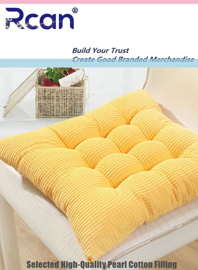 Rcan Chair Cushion Cushion Bay Window Tatami Floor Pillow Cushion Corduroy Cushion Thickened Square Soft Fluffy Cushion Pillow Back Suitable for Office Family Car Tables Chairs School - Image 2