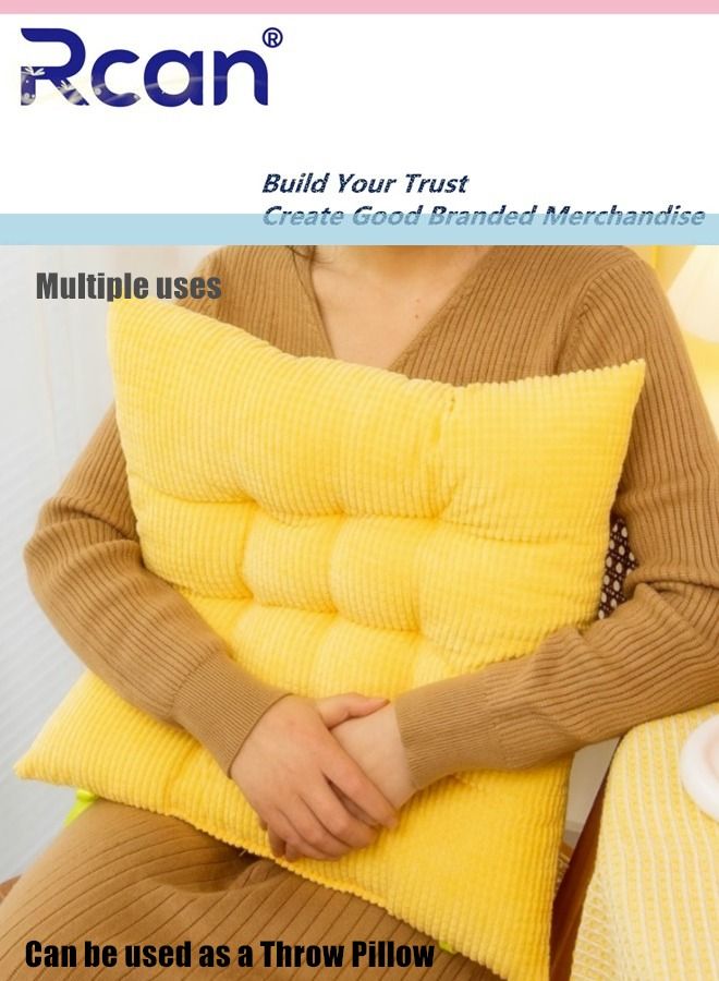 Rcan Chair Cushion Cushion Bay Window Tatami Floor Pillow Cushion Corduroy Cushion Thickened Square Soft Fluffy Cushion Pillow Back Suitable for Office Family Car Tables Chairs School - Image 3