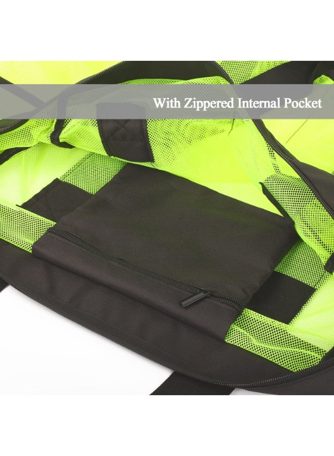 MileMelo Mesh Beach Bags and Totes, Extra Large Beach Bag with Zipper and Pockets, Oversized Big Beach Duffle Bag for Towels Beach Toys, Ideal for Your Family Pool Trip Green - Image 4