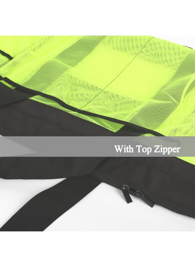 MileMelo Mesh Beach Bags and Totes, Extra Large Beach Bag with Zipper and Pockets, Oversized Big Beach Duffle Bag for Towels Beach Toys, Ideal for Your Family Pool Trip Green - Image 5