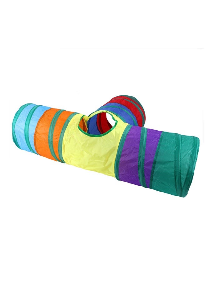 T-shaped tee rainbow cat tunnel, multi-channel foldable cat hide-and-seek channel with funny cat ball, breathable and scratch-resistant pet toy - Image 5