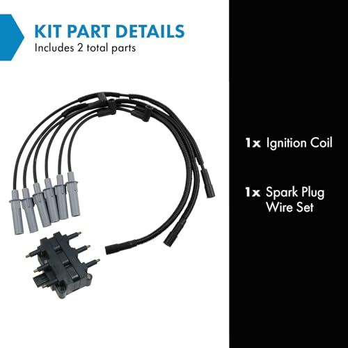 TRQ Ignition Kit Ignition Coil Spark Plugs Wire Set Compatible with 2007-2011 Jeep Wrangler - Image 2