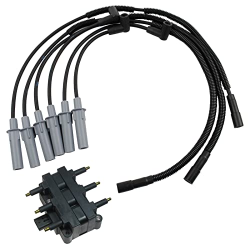TRQ Ignition Kit Ignition Coil Spark Plugs Wire Set Compatible with 2007-2011 Jeep Wrangler - Image 1