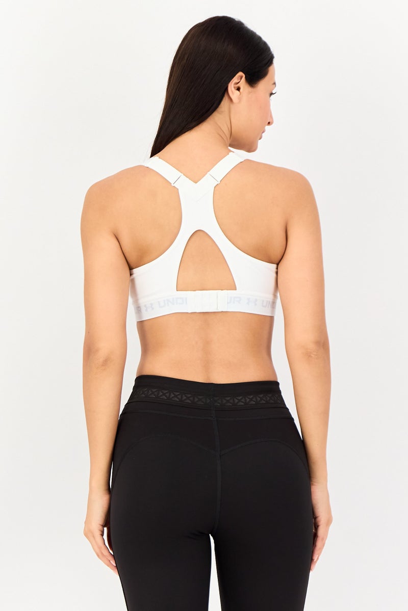 UNDER ARMOUR حمالة صدر رياضية للنساء مبطنة قليلاً، بيضاء - Image 4