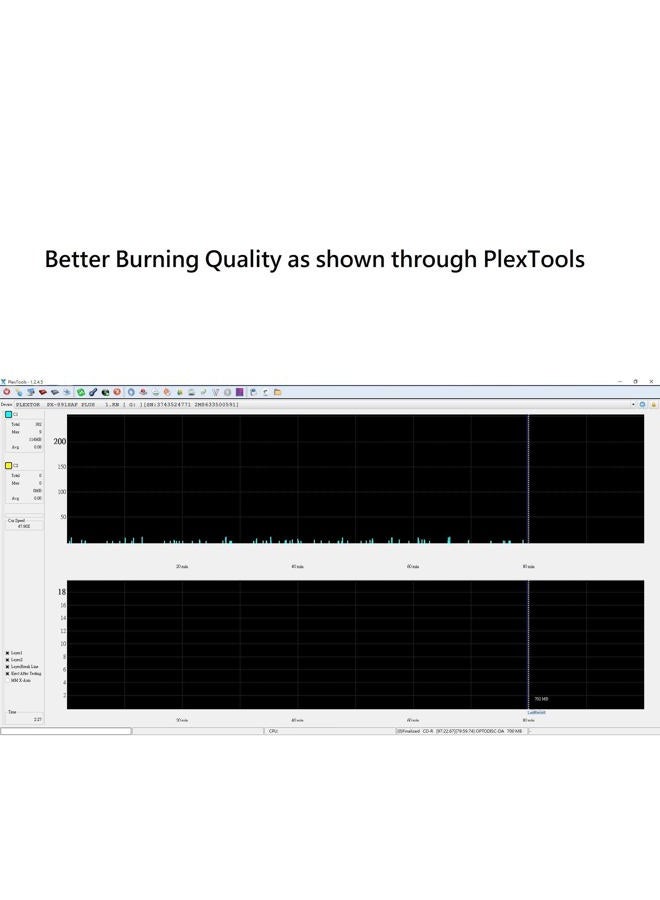PlexDisc 52x Digital Audio Music CD-R Disc 700MB White Inkjet Printable - 100 PK Spindle (FFP) - Image 4