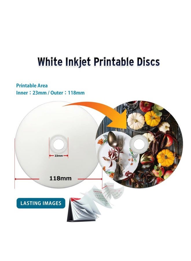 PlexDisc 52x Digital Audio Music CD-R Disc 700MB White Inkjet Printable - 100 PK Spindle (FFP) - Image 2