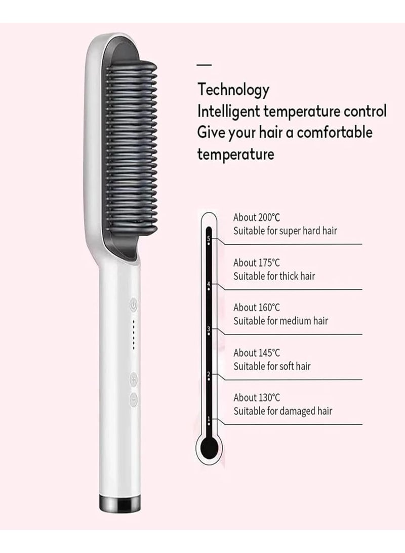 Lescolton Hair Straightener Comb for Women & Men – PTC Heating Brush with 5 Temperature Control, Electric Hair Styler - Image 2
