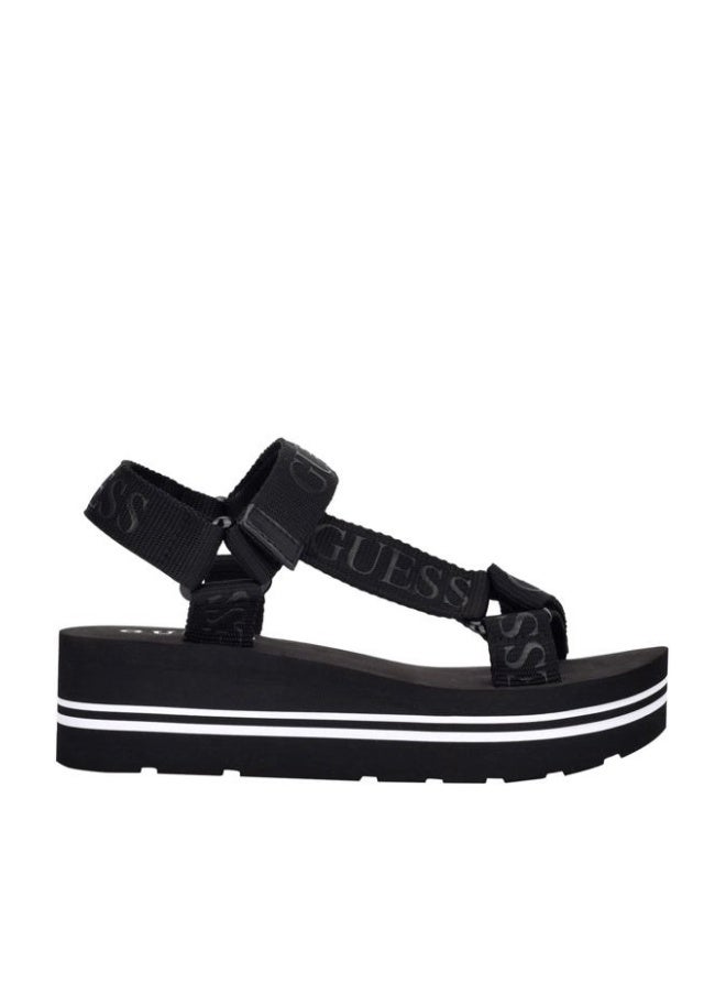 GUESS صندل أفين النسائي بكعب عريض، أسود، 5، 35 EU - Image 1