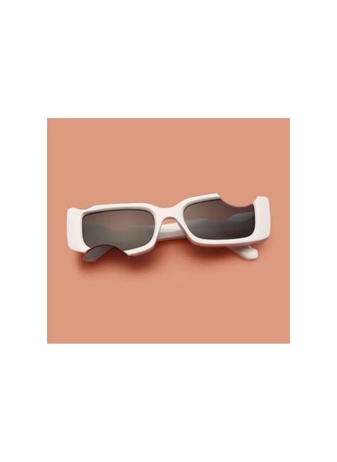 Shein Small irregular rectangular sunglasses for UV protection - white  - Image 2