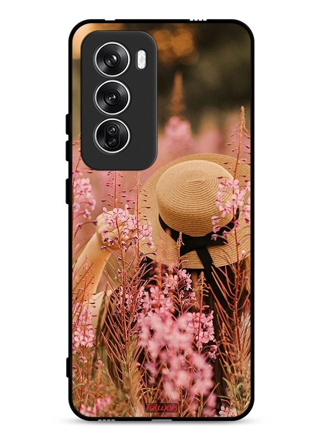 Tolwak Oppo Reno12 5G Protective Case Cover Hat Girl In Flowers - Image 1