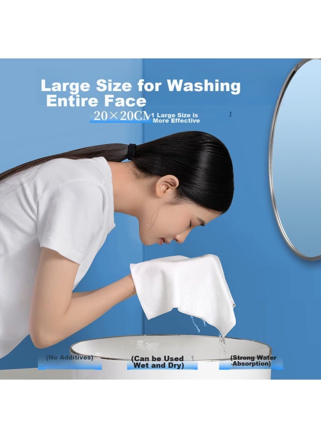 Oeiez Ouyizi Facial Cleansing Wipes, Disposable Pull-out Thickened Face Towels, Pearl Texture, 4 Packs, 20*20cm, 400 Sheets In Total - Image 2