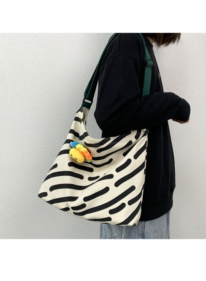 حقيبة كتف نسائية من القماش حقيبة يد للنساء ذات سعة كبيرة حقيبة دلو عصرية للسفر حقيبة كتف للنساء والفتيات وطلاب الجامعات - Image 2