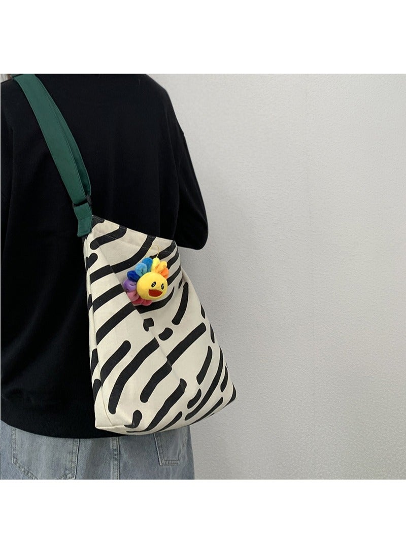 حقيبة كتف نسائية من القماش حقيبة يد للنساء ذات سعة كبيرة حقيبة دلو عصرية للسفر حقيبة كتف للنساء والفتيات وطلاب الجامعات - Image 3