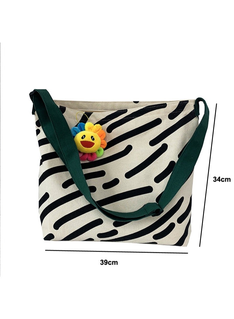 حقيبة كتف نسائية من القماش حقيبة يد للنساء ذات سعة كبيرة حقيبة دلو عصرية للسفر حقيبة كتف للنساء والفتيات وطلاب الجامعات - Image 5