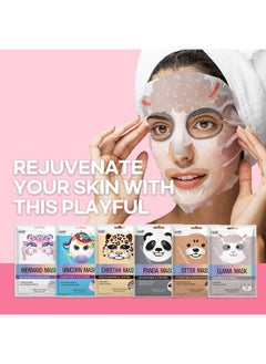 Epielle Character Sheet Masks Korean Animal Spa Mask For All Skin Types Spa Gifts For Women Birthday Party Gift For Her Kids Girls Night Skincare Party Stocking Stuffers (Assorted 6 Pk)  - Image 2
