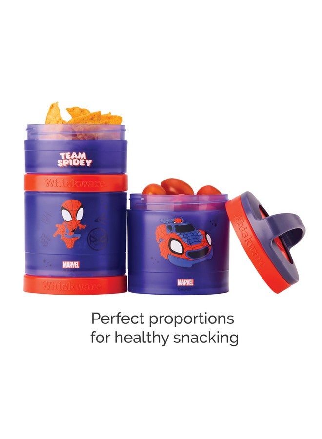 Whiskware Spider-Man Team Spidey Stackable Snack Containers for Babies, Kids, and Toddlers, 3 Stackable Snack Cups for School or Travel, Cupholder Friendly, Peter Parker - Image 5