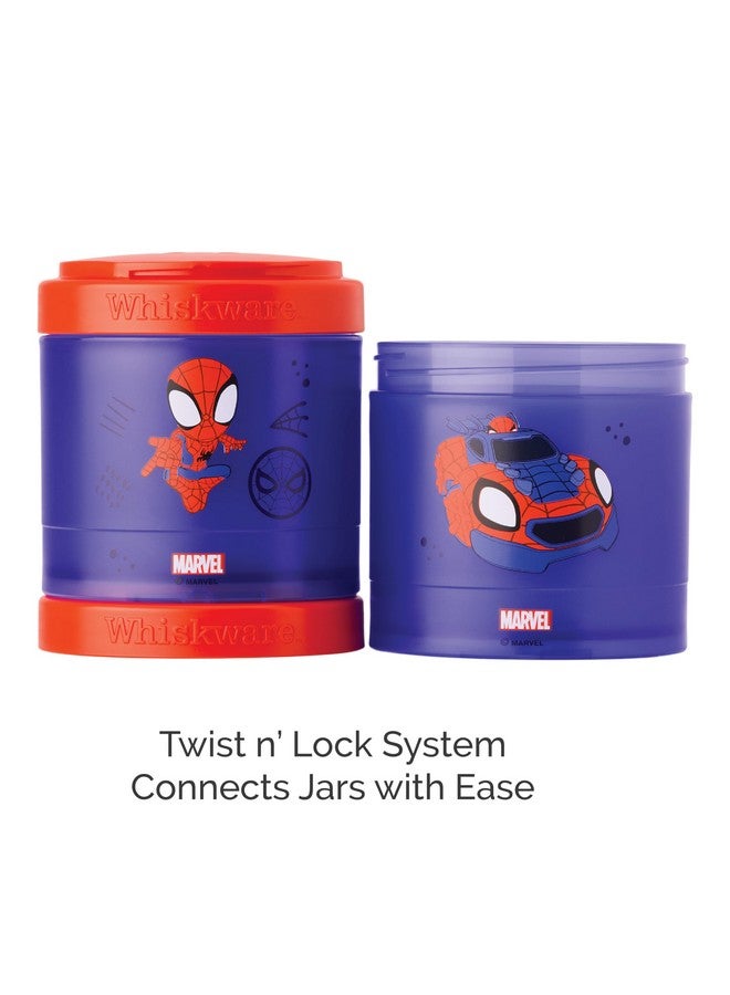 Whiskware Spider-Man Team Spidey Stackable Snack Containers for Babies, Kids, and Toddlers, 3 Stackable Snack Cups for School or Travel, Cupholder Friendly, Peter Parker - Image 3