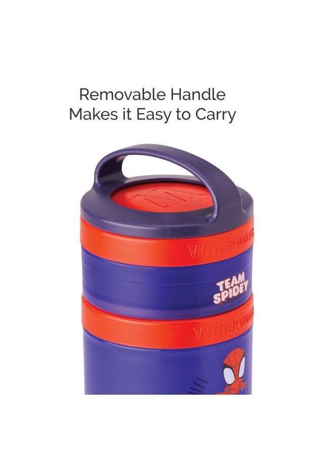 Whiskware Spider-Man Team Spidey Stackable Snack Containers for Babies, Kids, and Toddlers, 3 Stackable Snack Cups for School or Travel, Cupholder Friendly, Peter Parker - Image 4