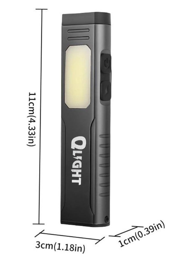 QLIGHT LED EDC Flashlight Rechargeable Aluminum Alloy with Side Light COB Mini Flashlights with Clip, Magnetic Foot, 7 Modes, USB C Cable Flash light for Camping, Emergency, Tool - Image 2