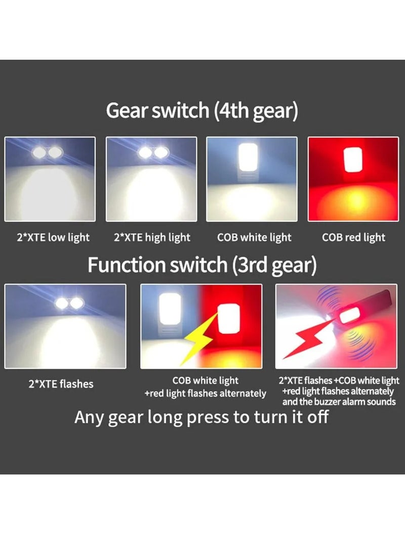 QLIGHT LED EDC Flashlight Rechargeable Aluminum Alloy with Side Light COB Mini Flashlights with Clip, Magnetic Foot, 7 Modes, USB C Cable Flash light for Camping, Emergency, Tool - Image 3