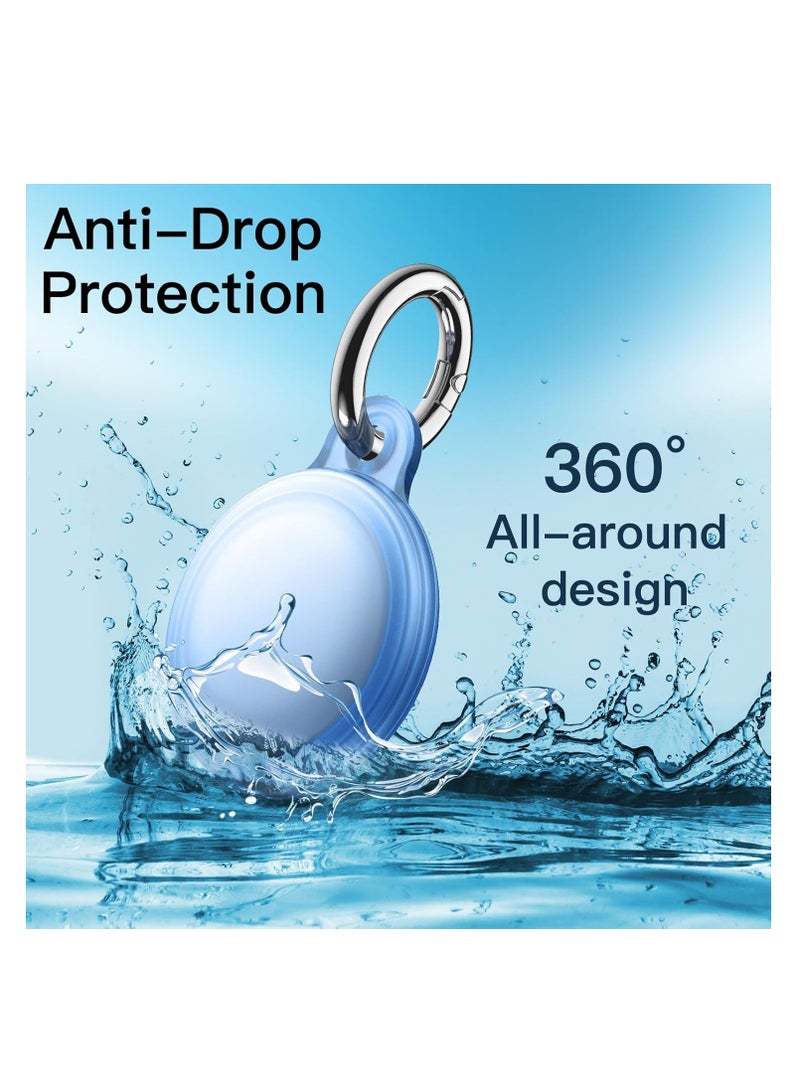 Waterproof Airtag Holder 4 pcs Apple AirTags with Keychain AirTag Case for Luggage Dog Collar and Keys Anti-Scratch Full Body Protective Airtag Holder 4 Colors  - Image 2