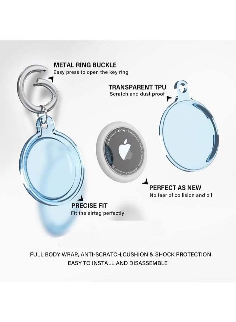 Waterproof Airtag Holder 4 pcs Apple AirTags with Keychain AirTag Case for Luggage Dog Collar and Keys Anti-Scratch Full Body Protective Airtag Holder 4 Colors  - Image 4