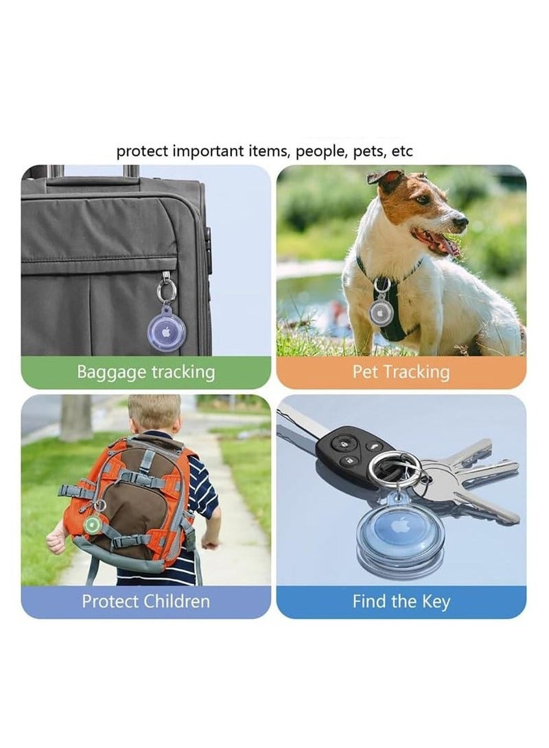 Waterproof Airtag Holder 4 pcs Apple AirTags with Keychain AirTag Case for Luggage Dog Collar and Keys Anti-Scratch Full Body Protective Airtag Holder 4 Colors  - Image 5