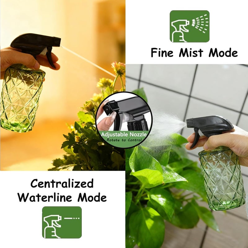 YYTSGG Green Glass Plant Mister Bottle, 12oz Refillable Water Spray Bottle with Adjustable Mist Nozzle for Indoor Flowers, Outdoor Gardening, Cleaning, Hair and Pets Care - Image 5