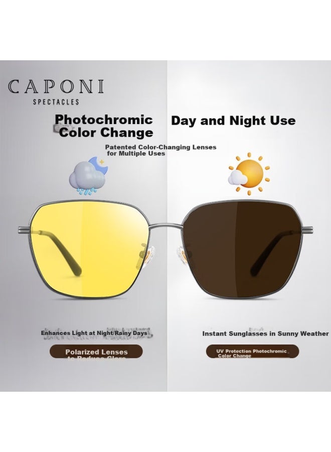 Caponi Photochromic Polarized Sungl For Men, Driving Gl, Day And Night Use, Uv Protection, Fashionable - Image 1