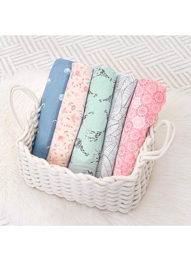 aden + anais aden + anais Comfort Knit Baby Swaddle Blanket for Newborn Girl and Boy, Super Soft Cotton with Spandex, Versatile Stroller Cover, Burp Cloth, Nursing Shield, 47 x 47 Inch, Blue Moon  - Image 5
