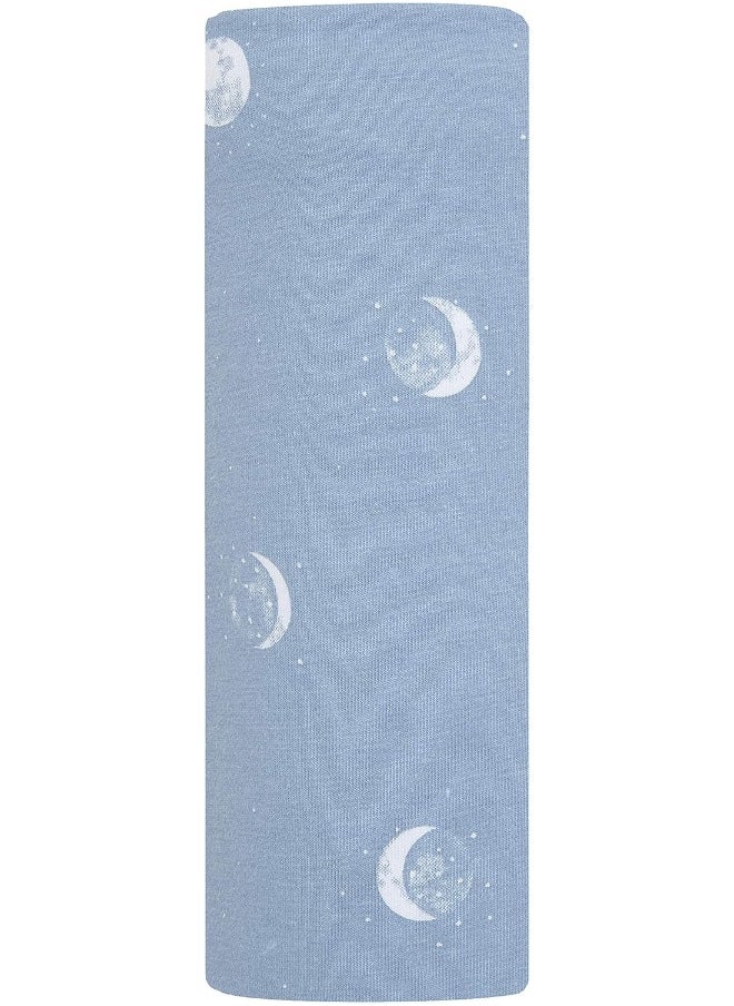 aden + anais aden + anais Comfort Knit Baby Swaddle Blanket for Newborn Girl and Boy, Super Soft Cotton with Spandex, Versatile Stroller Cover, Burp Cloth, Nursing Shield, 47 x 47 Inch, Blue Moon  - Image 1