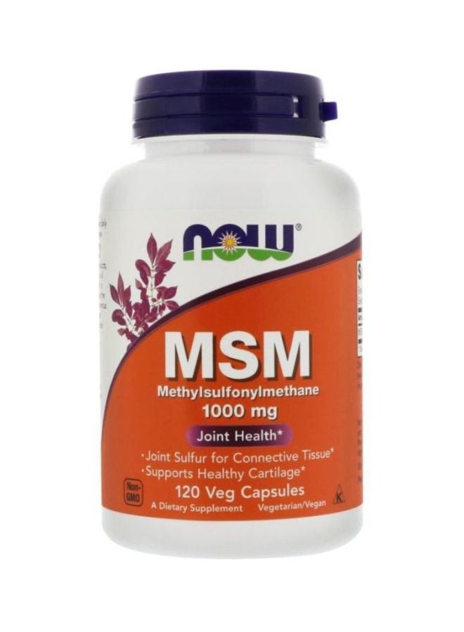 now MSM Methylsulfonylmethane Dietary Supplement 1000 mg - 120 Veg Capsules - Image 1