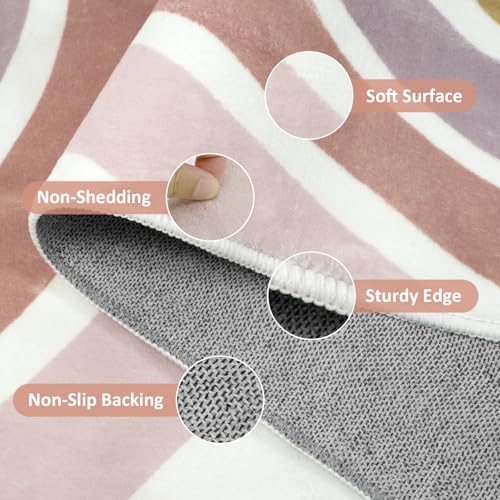 STARUIA Boho Rainbow Rug for Girls Bedroom, Large Area Rug 5x7 Washable Kids Rugs for Playroom Tent Castle, Non-Slip Soft Play Mat Carpet Nursery Rugs for Kid Room Classroom Dorm - Image 4