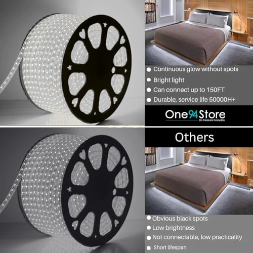 One94Store 8 Meter LED Rope Light for Decoration-Waterproof Decorative Lights, SMD Cove Light for Ceiling LED Pipe Light for Home Décor Led Strip Lights for Diwali Decoration (White) - Image 5