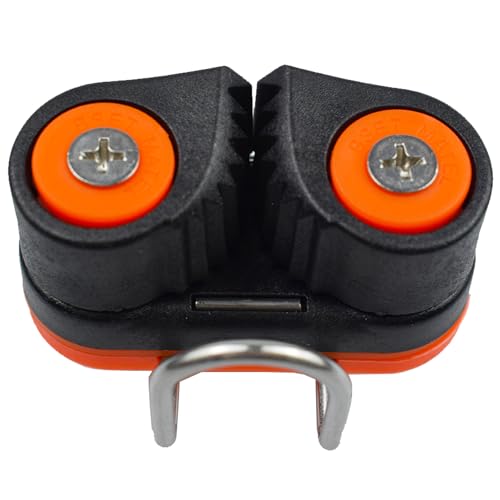 RANDDER Cam Cleats with Wire Flaired Leading Ring, Nylon Cammatic Cleats for Rope 3mm-15mm, Marine Boat Kayak Equipment Fast Entry (Orange, One Size(Pack of 2)) - Image 2