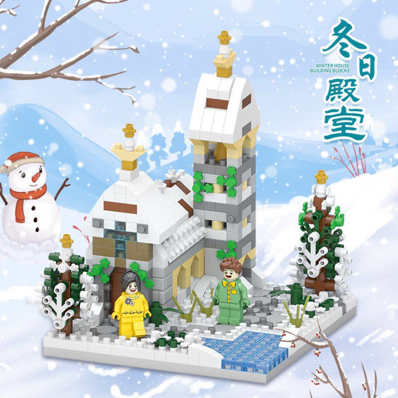 United Creative 631-635 Guofeng Spring, Summer, Four Seasons Building Cabin Diamond Granules Assembled Building Blocks Ornaments - Image 5