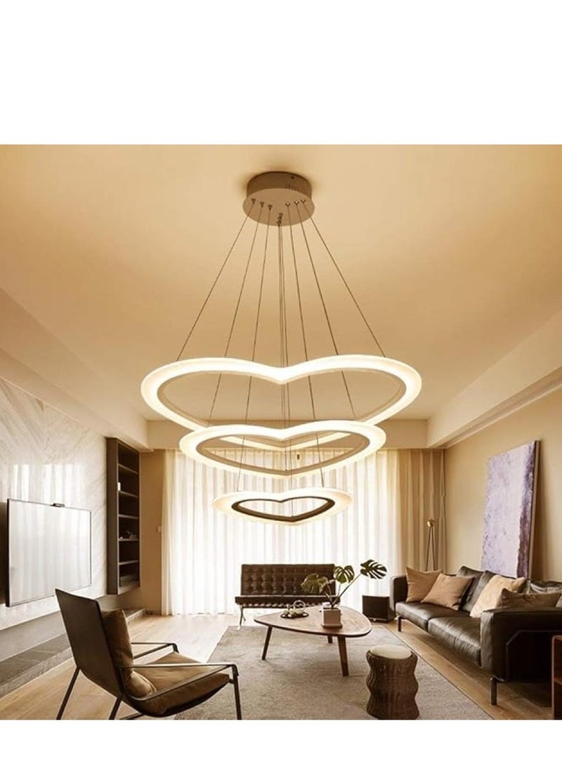 Loquat Modern LED Chandelier with Interlocking Hearts Design for Elegant Romantic Lighting 25+40+60cm - Image 5