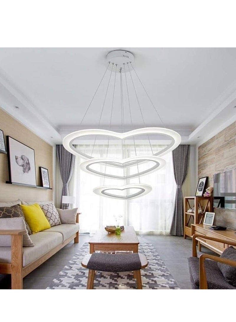 Loquat Modern LED Chandelier with Interlocking Hearts Design for Elegant Romantic Lighting 25+40+60cm - Image 3