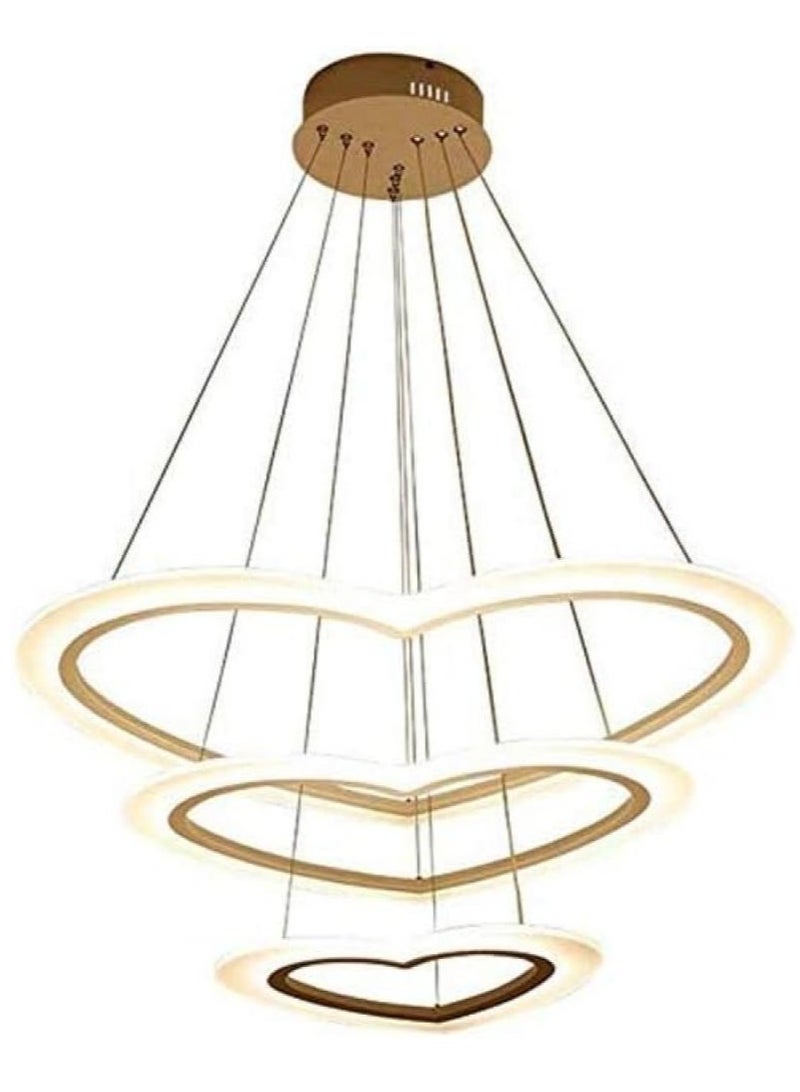 Loquat Modern LED Chandelier with Interlocking Hearts Design for Elegant Romantic Lighting 25+40+60cm - Image 2