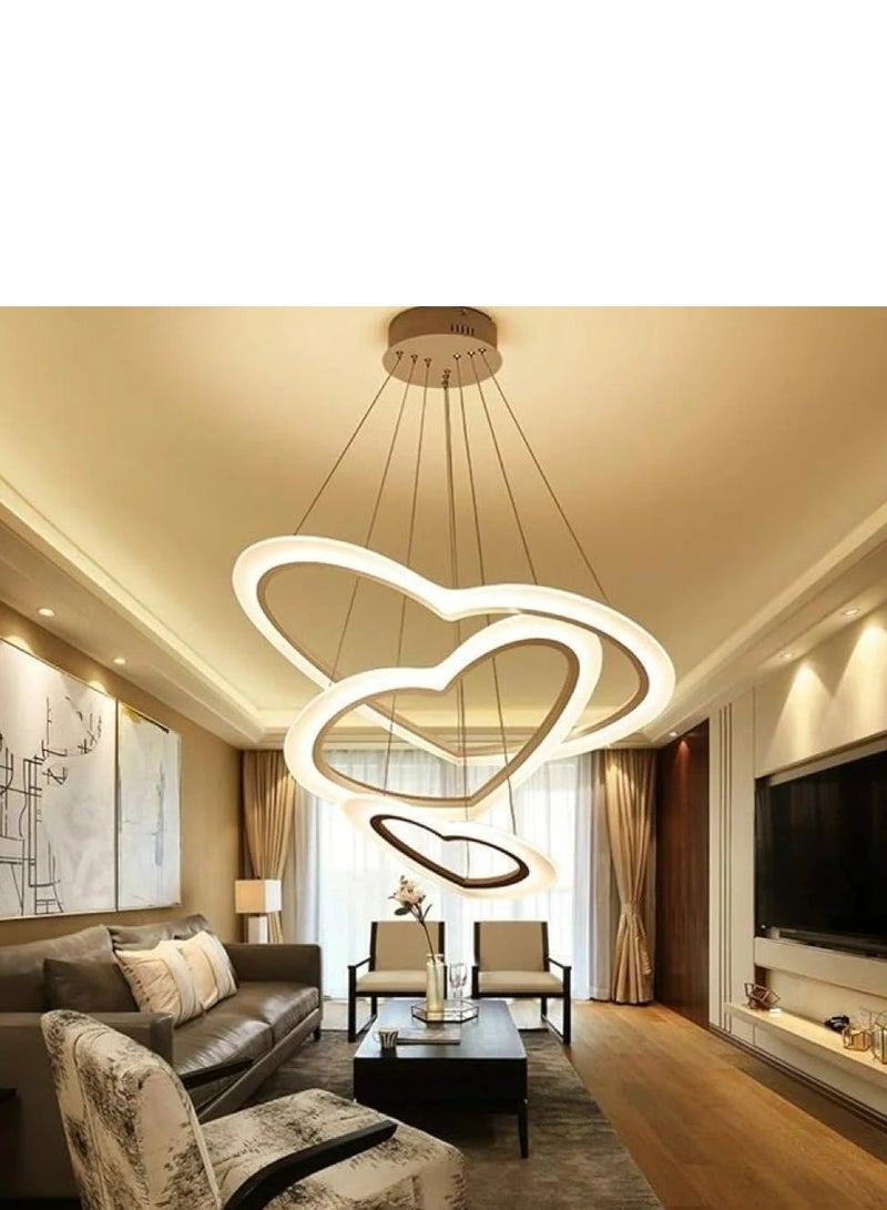 Loquat Modern LED Chandelier with Interlocking Hearts Design for Elegant Romantic Lighting 25+40+60cm - Image 1