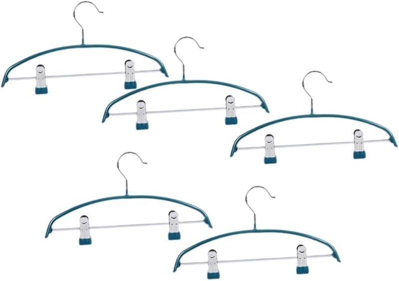حافظة الملابس نصف الدائرية الموفرة للمساحة والمقاومة للانزلاق، 5 قطع من البلاستيك المتين للملابس - Image 2