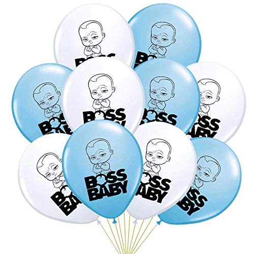 HK balloons Rubber Pack Of 30 Boss Baby Themed Birthday Decoration Balloons -Boss Baby Birthday Decorations Items For Blue And White Themed Birthday Decorations Balloons - Image 1