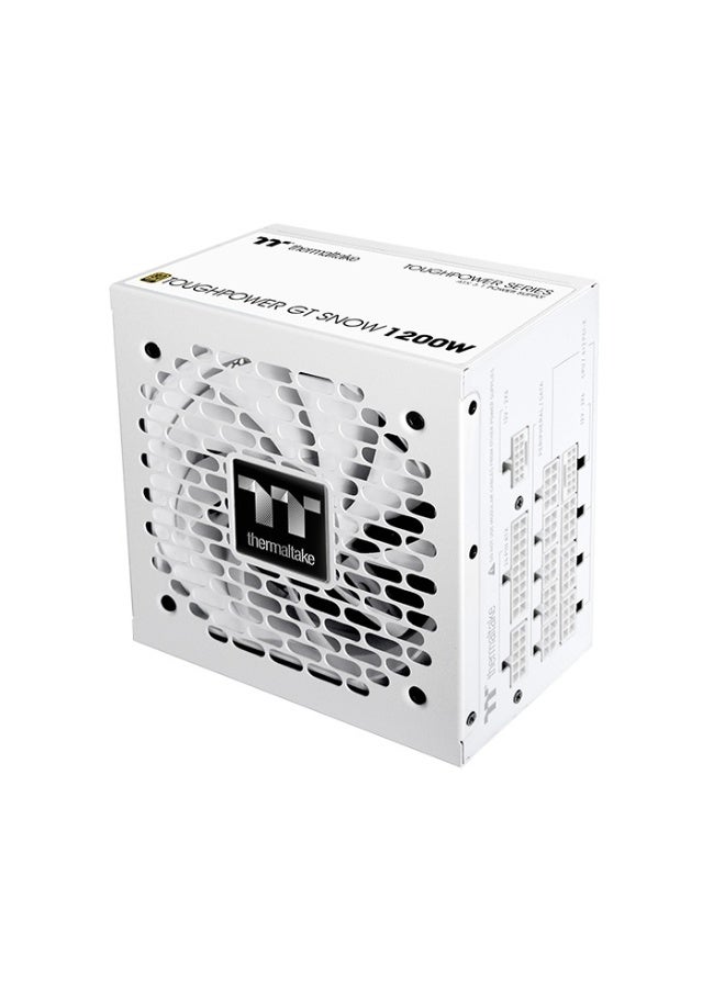 Thermaltake Toughpower GT Snow 1200W 80 PLUS Gold Fully Modular ATX 3.1 Power Supply, PCIe Gen5 12V-2×6 Native GPU Support, Smart Zero Fan, Single +12V Rail, Advanced Protections, White Flat Cables | PS-TPT-1200FNFAGK-W - Image 3