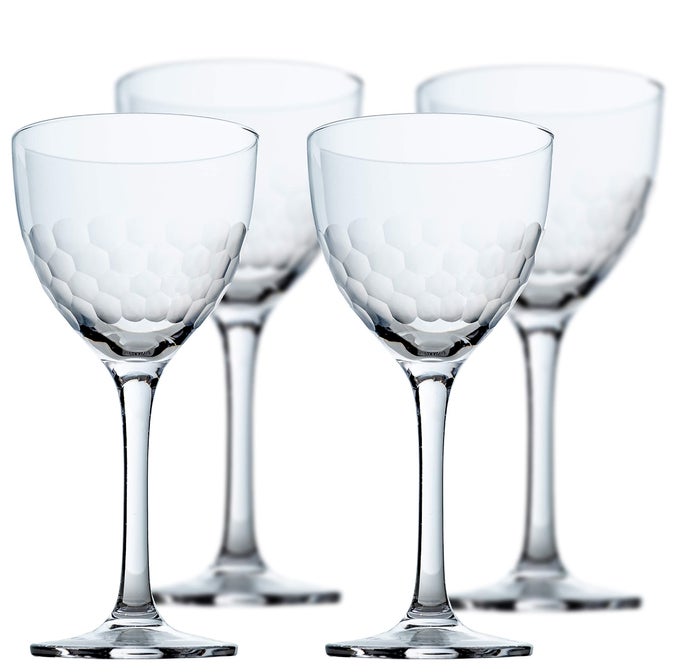 HIVE HONEYCOMB NICK NORA COCKTAIL GLASSES 5OZ COUPE MARTINI GLASSES SET FOR MANHATTAN BEES KNEES ESPRESSO MARTINI OTHER CRAFT COCKTAILS PACK OF 4