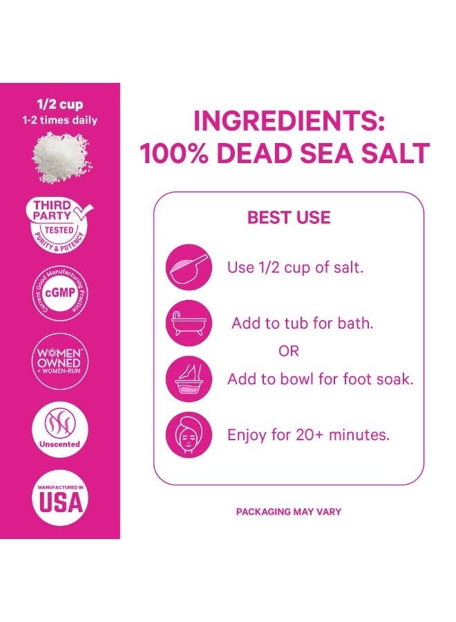 Pink Stork Magnesium Bath Salt For Pregnancy 100% Dead Sea Salt, Net Wt 2 Lb (907G), Women Owned - Image 4