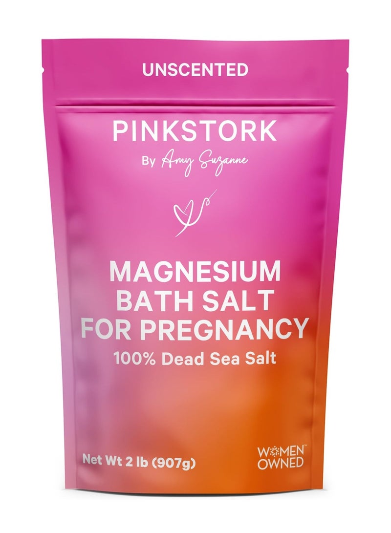 Pink Stork Magnesium Bath Salt For Pregnancy 100% Dead Sea Salt, Net Wt 2 Lb (907G), Women Owned - Image 1