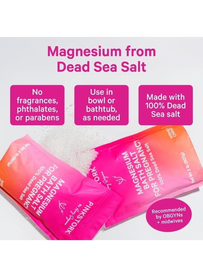 Pink Stork Magnesium Bath Salt For Pregnancy 100% Dead Sea Salt, Net Wt 2 Lb (907G), Women Owned - Image 2