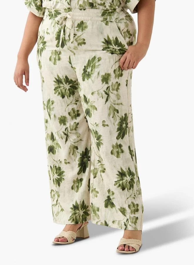 Ulla Popken Ulla Popken Floral Print Pants