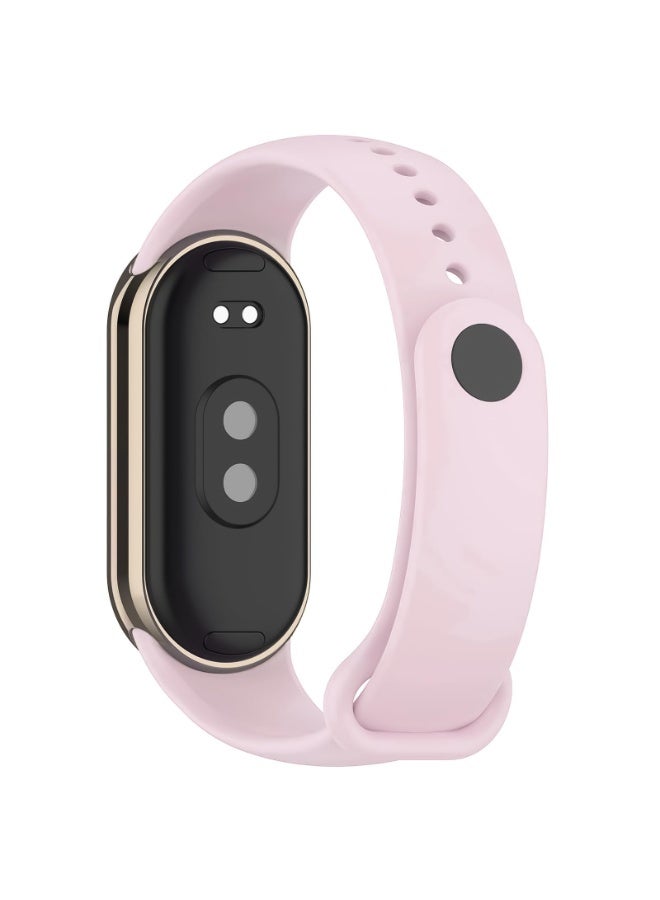 سوار متوافق مع سوار Xiaomi Mi Band 9 / Xiaomi Mi Band 8، حزام بديل من السيليكون الصديق للبشرة، أساور رياضية قابلة للتعديل للنساء والرجال (وردي) - Image 4